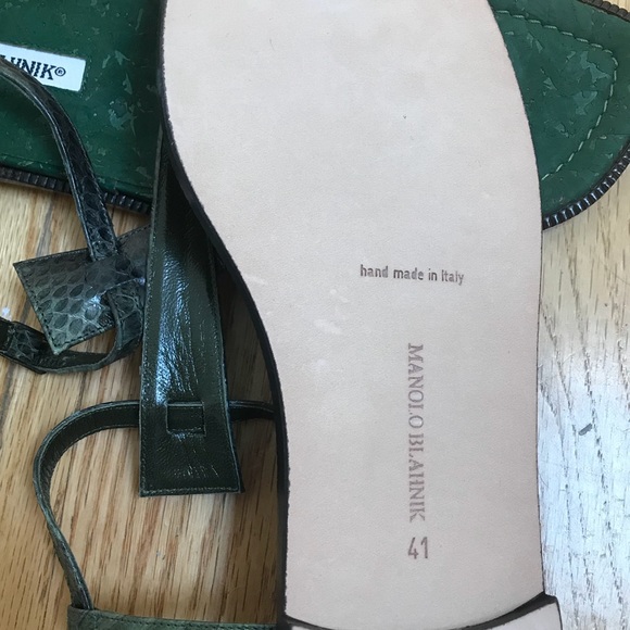 MANOLO BLAHNIK Flat Sandals Sz 41 - Picture 5 of 5